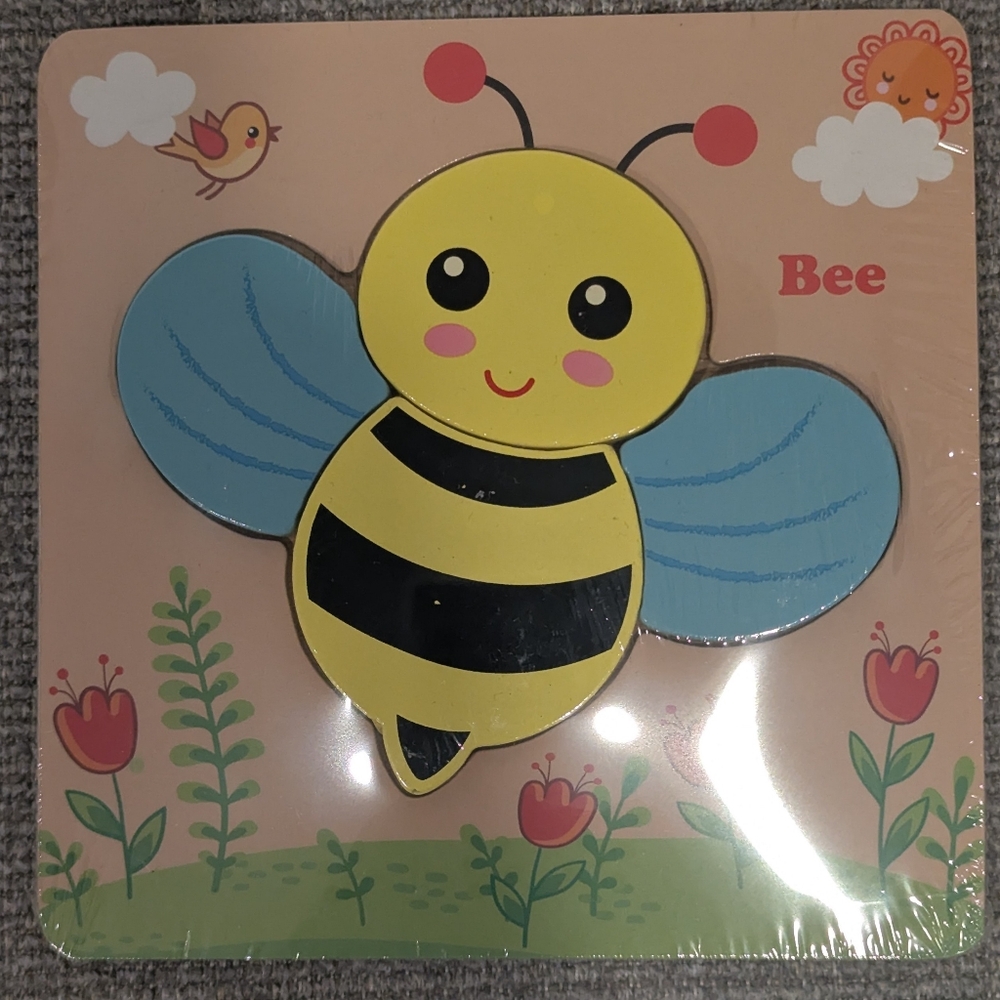 Bee Wooden Puzzle for Toddlers New